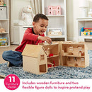 Melissa & Doug Fold & Go Wooden Dollhouse 2 Play Figures 11 Pieces B000067BID - Brand New