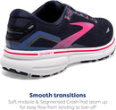 BROOKS WOMEN'S GHOST 15 NEUTRAL RUNNING SHOE - PEACOAT/BLUE/PINK - SIZE 8 - Like New