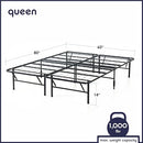 BEST PRICE MATTRESS NEW INNOVATED BOX SPRING METAL BED FRAME QUEEN 14" - BLACK - Like New
