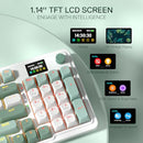 REDRAGON K719 PRO WIRED 95-KEY GASKET KEYBOARD TFT SCREEN KNOB - JADE/CLOUD - Like New