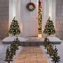 COWIN 25IN ARTIFICIAL CHRISTMAS TREES SET 2 PRE-LIT MINI 30 LED LIGHTS - GREEN - Like New