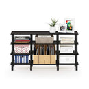 FURINNO TURN-N-TUBE 4-TIER MULTIPURPOSE WIDE SHELF TV STAND - ESPRESSO/BLACK - Like New