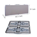 BARTONISEN FOLDING PICNIC TABLE FOLDING SEATS SUITCASE ONLY TABLE - SILVER - Like New