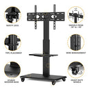 Mobile TV Stand Wheels 37-70" LCD LED Flat Curved Screen TVs B0741141D7 - Black - Like New