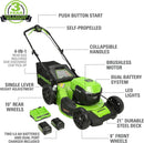 Greenworks 48V 2x24V 21" Brushless Self-Propelled LED Mower MO48L520 - Green Like New