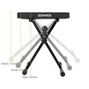 Donner Piano Bench Adjustable Keyboard Bench Portable Stool X-Style - Black - Brand New