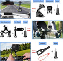 HONGDAK ACTION CAMERA ACCESSORIES KIT GOPRO HERO 12 11 10 9 BLACK - BLACK - Brand New