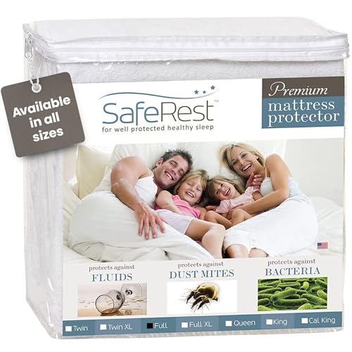 SAFEREST WATERPROOF FULL SIZE MATTRESS PROTECTOR FITTED SYNCHKG022168 - WHITE - Like New