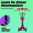 SKIDEE SCOOTER Y200 Adjustable Height Foldable Scooter Removable Seat - RED - Like New