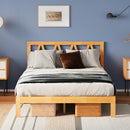 AVENCO SOLID WOOD PLATFORM BED FRAME HEADBOARD QUEEN SIZE - NATURAL OAK - Like New