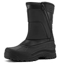 mysoft Men's Winter Snow Boots Mid Calf Waterproof Insulated Warm Boot, Black - Brand New