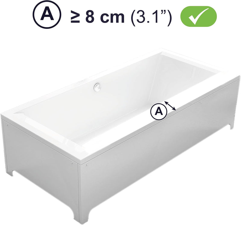 GENERIC BATHTUB HANDLE GRAB BAR (BATHTUBS WITH FLAT RIM ≥3.15") - Scratch & Dent