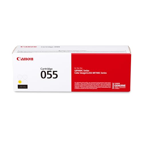 CANON GENUINE 055 YELLOW TONER CARTRIDGE COMPATIBLE WITH MULTIPLE MODELS - Like New