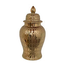 Three Hands Gold Temple Jar Porcelain-Ceramic L x 14in W x 25in H - Brand New