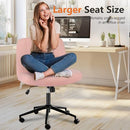 CUANBOZAM Armless Desk Chair Criss Cross Chair with Wheels Fabric Padded - Like New