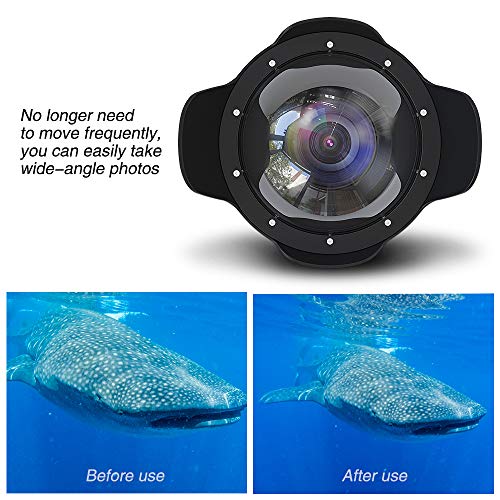 SEAFROGS 40M/130FT OPTICAL ACRYLIC 6"WIDE ANGLE DOME PORT, FISHEYE - BLACK - Like New