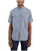 TW4369 Carhartt Men's Fort Loose SS Shirt, Denim Blue Chambray, 3X-Large Tall - Brand New