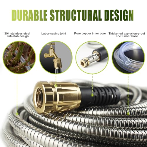 RELXITL 50FT METAL GARDEN HOSE - YELLOW - Like New