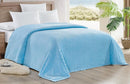 STRIATA RIBBED CORDUROY BLANKET ULTRA-SOFT PLUSH KING 108" X 90" - LIGHT BLUE - Brand New