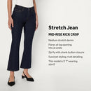 AMAZON ESSENTIALS WOMEN'S STRETCH MID-RISE FASHION KICK CROP JEANS WOMEN 2 RINSE - Like New