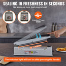 VEVOR IMPULSE SEALER 12 INCH, MANUAL HEAT SEALING MACHINE - WHITE - Like New