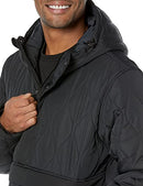 AMAZON ESSENTIALS MENS ANORAK HOODED QUARTER-ZIP PUFFER COAT MEDIUM BLACK - Brand New