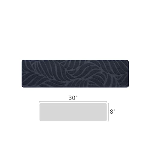 ESUPPORT NON-SLIP STAIR TREADS CARPET MAT RUG 8 * 30" LEAF PATTERN - GRAY - Brand New