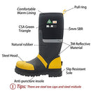 MCIKCC Safety Waterproof Work Boots Steel Toe Cap Industrial Footwear, Size 9 - Like New
