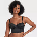 AUDEN™ WOMEN'S SATIN LIGHTLY LINED LINGERIE CORSET - SIZE: WOMEN XL - BLACK - Brand New
