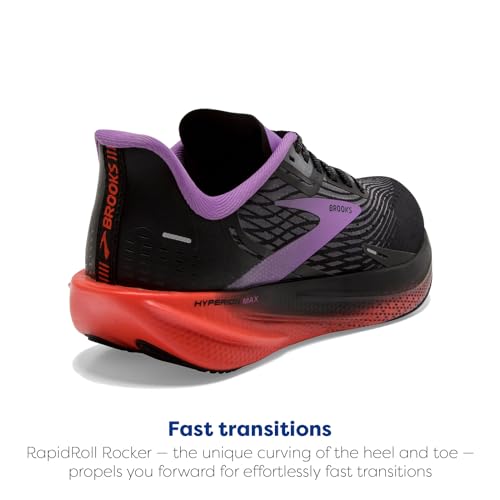 BROOKS WOMEN’S HYPERION MAX NEUTRAL SHOE - BLACK/FIESTA/BELLFLOWER - SIZE 9 - Like New
