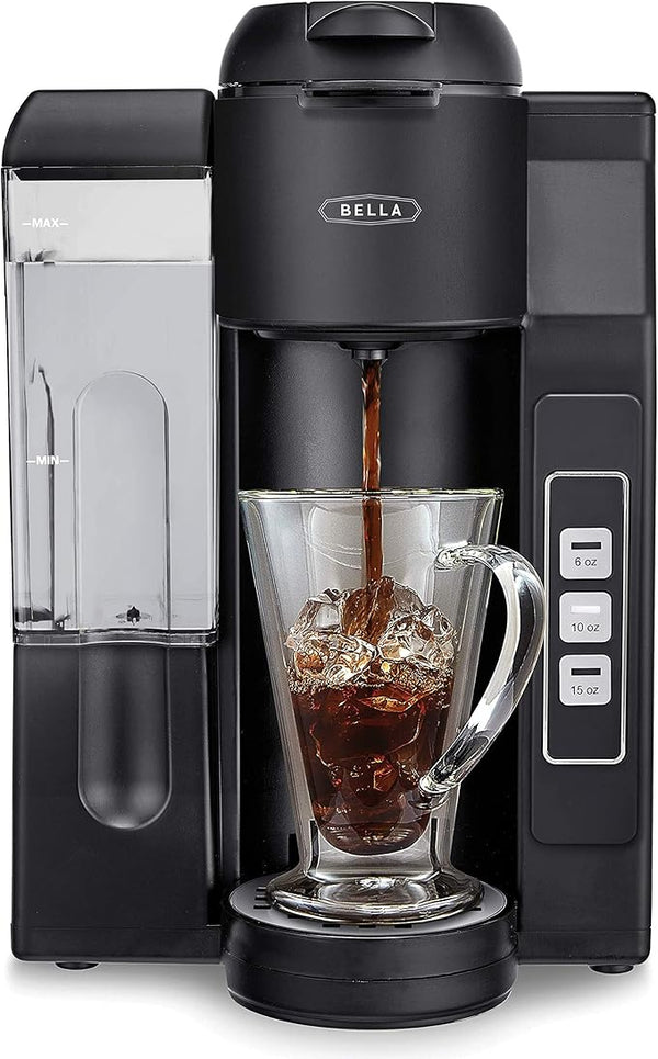 BELLA Single Serve Coffee Maker Dual Brew K-cup Compatible TSK-1187R5B - Black Like New