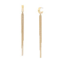 ALLSAINTS JEWELRY WOMEN'S RAE HEXAGON CHAIN FRINGE EARRINGS GOLD BRASS - Brand New