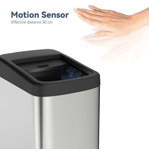 ELLO&ALLO 13 GALLON TOUCHLESS KITCHEN TRASH CAN - STAINLESS - Scratch & Dent
