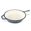CHEFVENTIONS 3QT ROUND CAST IRON SAUCEPAN HEAVY DUTY ENAMELED INTERIOR - GRAY - Like New
