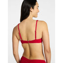 TIME AND TRU WOMEN'S PLUS SIZE RIBBED UNDERWIRE BIKINI TOP SIZE SMALL 4-6 - RED - Brand New