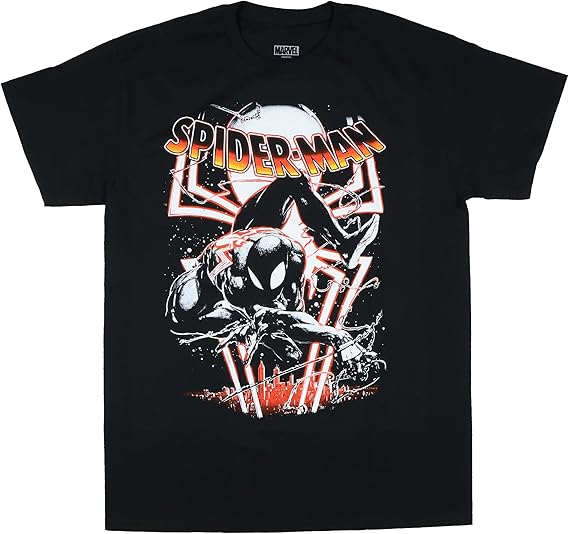 MAD ENGINE MARVEL SPIDER-MAN T-SHIRT MEN'S DARK MODE SLEEVE TEE - MEN XL - BLACK - Like New