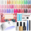 Lavender Violets 27+3 Colors Gel Nail Polish Kit with UV Light 24W Nail Dryer - Brand New