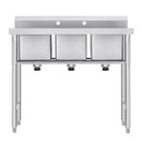 GENERIC 39-IN TRIPLE-BASIN UTILITY SINK STANDING LAUNDRY KITCHEN SKS-39SC-08 - Like New