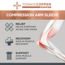 TOMMIE COPPER SPORT SPANDEX COMPRESSION ARM SLEEVE LARGE/EXTRA-LARGE - BLACK - Like New