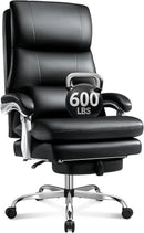 JUXFORT BIG AND TALL OFFICE CHAIR WITH FOOT REST (BLACK) - Scratch & Dent