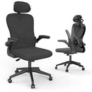 Laziiey Home Office Chairs with Flip Up Arms - B0BD16KDYY - Black - Brand New