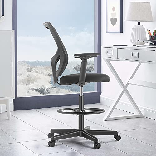 AFO Tall Drafting Chair with Adjustable Foot Ring, Ergonomic Lumbar Supportive - Like New