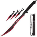 Snake Eye Tactical Two Tone Finish Fantasy Desgin Ninja Sword - Red - Brand New