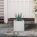 Kante 16" Square Concrete Planter Outdoor Indoor Home Patio Garden - White - Like New