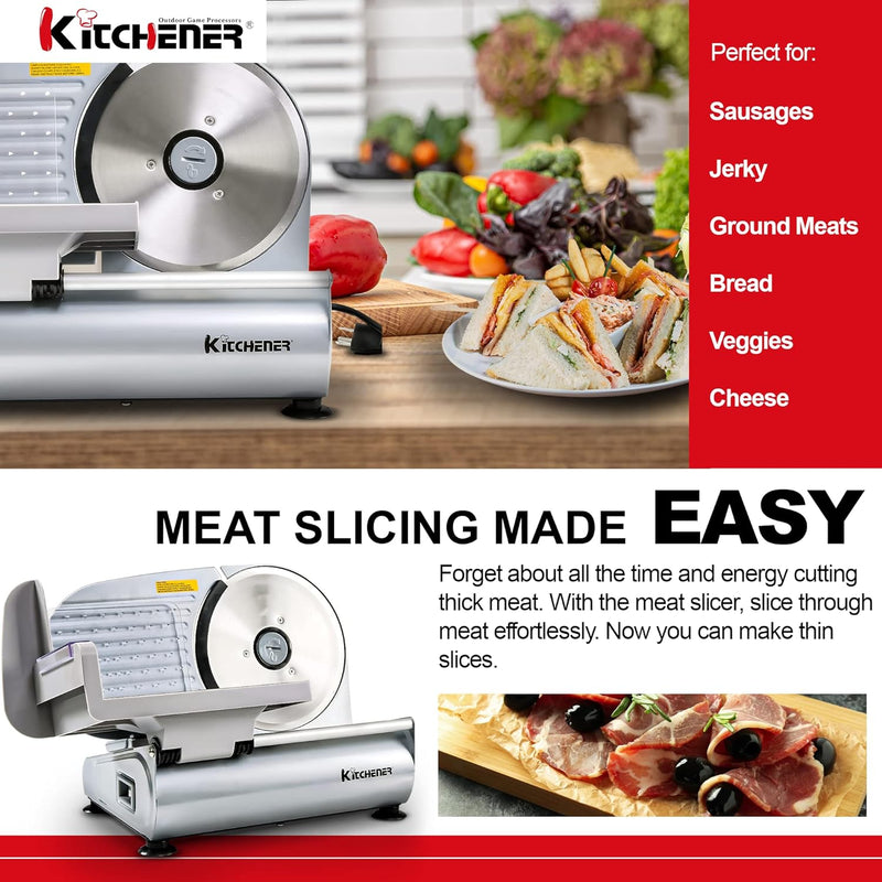 Kitchener Meat Slicer, Electric, 7.5" Stainless Steel Blade - SILVER Like New