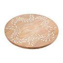 Carved Wood Lazy Susan 16" dia - Brown - Brand New