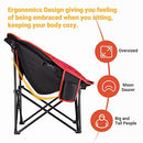 KINGCAMP OVERSIZED SAUCER ROUND CAMPING CHAIR PORTABLE PADDED KC3816 - RED - Like New