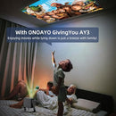 ONOAYO [360°ADJUSTABLE STAND] MINI PROJECTOR WIFI BLUETOOTH ELECTRIC FOCUS BLACK - Like New