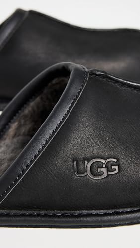 1108192 UGG MEN'S SCUFF SLIPPER SIZE 10 M BLACK LEATHER - Like New