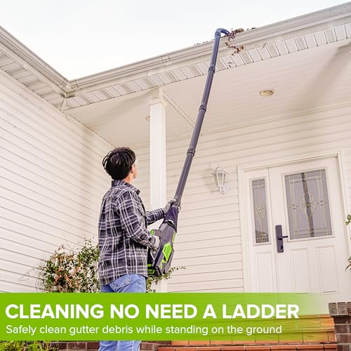GREENWORKS GUTTER CLEANING KIT UP TO 11 FT REACH GK0A00 - BLACK - Like New